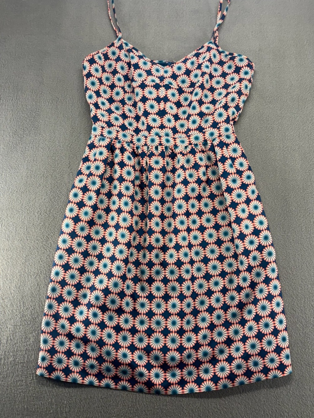 J. Crew Teal, Pink and White Floral-Print Mini Sundress